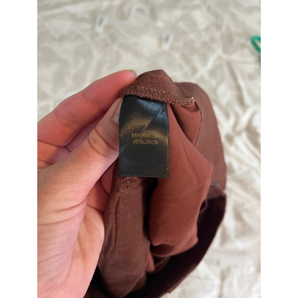 House of Harlow 1960 Brown Linen Blend High Rise Shorts Women's Small - Picture 4 of 9